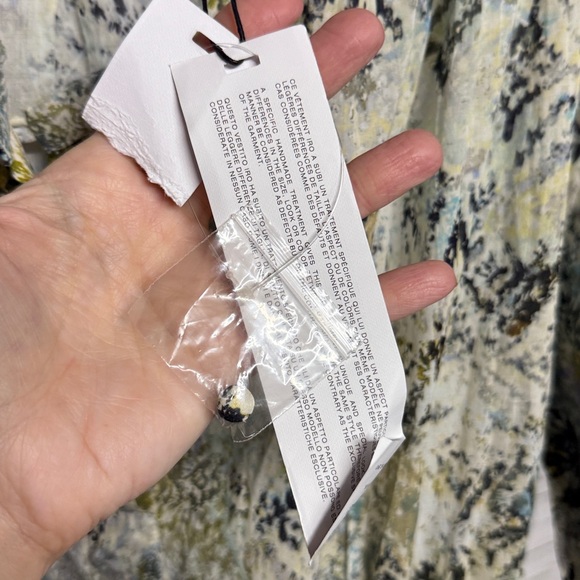 IRO Deniz Printed Long Sleeve Shirt Dress Green Multicolor NWT - Picture 6 of 11